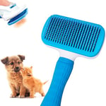 Edipets, Brosse Chien, Chat, Poil Long, Autonettoyante, Poils en Acier et Silicone, Élimine les Poils Morts, Ergonomique, Accessoires Animaux (Bleu)