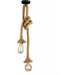 Lablanc - Lustre Corde Chanvre Corde Chanvre Double Tête Suspendue Lumière pour Salle à Manger, Hall, Restaurant, Bar, Café, Salon Salle à Manger Bar