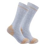 Carhartt Men's Midweight Cotton Blend Steel Toe Sock 2 Pack, Grey, L