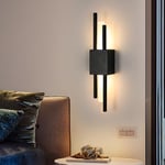 Riserva Applique Murale Interieur LED, 10W Noir Ligne Lampe Murale, Applique Murale Moderne 3000K Blanc Chaud, Luminaire Mural Métal pour Salon, Couloir, Chambre, Escalier, Cuisine, 40cm