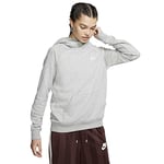 Nike Femme Sweat à capuche, Régulière, Polyester, Dk Gris Heather/Blanc, S