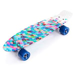 Skateboard Plastic Cruiser Ridge Mini Skate 22"/56cm Planche a roulettes Vintage Complet (Geometric)