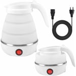 Beijiyi - lectrique Pliable, Bouilloire de Voyage en Silicone, Portable Kettle Mini Bouilloire de Voyage avec Fond en Acier Inoxydable(Blanc)