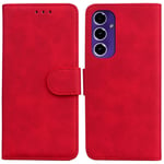 SATURCASE Coque pour Samsung Galaxy A16, Toucher Confortable PU Cuir Magnétique Flip Portefeuille Support Porte-carte Protecteur Housse Étui pour Samsung Galaxy A16 (FG-Rouge)