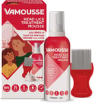 Vamousse Head Lice Treatment Mousse with Nit Comb Included, 160 ml