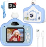 2023 Nouveau Appareil Photo Enfant,2.0 Pouces Appareil Photo Numérique,20Mp/1080P Hd Mini Caméra Avec Objectif Avant Et Arrière,32G Sd Carte,Cadeaux Jouet Pour Enfants De 3 À 12 Ans- Bleu