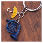 Djujiabh Keychain 1pc a lot HIMYM How I Met Your Mother Yellow Umbrella mother Blue French Horn keychain F2 (Color : Blue)