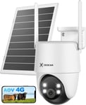 [24/7 Enregistrement] AOV 4G LTE Camera Surveillance Exterieur sans Fil avec Batterie 15000mAh Panneau Solaire 8W,2K PTZ,Détection IA,Suivi par l'IA,Vision Nocturne 30 Mètres,eSIM Incluse