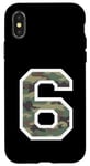 Coque pour iPhone X/XS Numéro d'uniforme en jersey #6 Six, camouflage camouflage