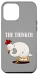 Coque pour iPhone 12 Pro Max Funny Chicken The Thinker Poules pondeuses Oeufs Poulailler Farmer