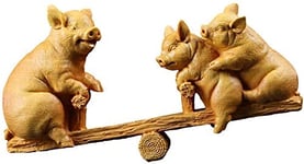 JYKFJ Buis Zodiaque balançoire Bois Chinois Feng Shui décor Figurine Maison et Bureau Sculpture Trois cochons Cheval Statue 1030