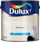 Dulux Smooth Creamy Matt Emulsion Paint White Cotton 2.5L  Free P & P