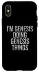 Coque pour iPhone X/XS Je suis Genesis qui fait Genesis Things Funny Vintage