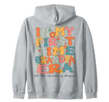 In My First Time Grandpa Era Groovy 1st Time Grandpa Cute Zip Hoodie