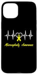 Coque pour iPhone 15 Plus Ruban jaune pour sensibilisation à la microcéphalie Love Heartbeat