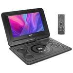 HARMON Portable DVD Player, 13.9" Dvds Player for Kids And Car, Swivel Screen Support SD Card USB CD DVD with AV IN/OUT Built-In 4 Hours Rechargeable Battery,Black