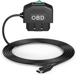 Dash Cam OBD Hardwire Set Kit Dash Camera USB Type C Hardwire Kit avec Câble d'alimentation OBD pour Dashcam 12-24 V à 5 V/3 A,500446516(Q265)