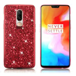 Glitter OnePlus 6 skal - Röd