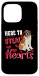 iPhone 14 Pro Max Here To Steal Hearts Funny St Bernard Dog Valentines Day Case