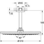 GROHE Rainshower Cosmopolitan 310Hovedbruser sæt til loft 142mm