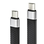 conecto, câble de données et de charge USB-C vers USB-C, USB 4, Gen 3, fonction de charge rapide, E-Marker, 5A/100W, 40Go/s, 8K 60Hz, rétrocompatible, boîtier en aluminium, gaine en PVC, noir, 0, 13m