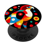 Illustration géométrique minimaliste faucon à queue rouge Art oiseau PopSockets PopGrip Interchangeable
