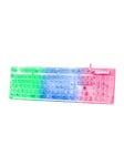 Deltaco DK250 Transparent Gaming Keyboard - Gamingtastatur - Nordisk - Transparent