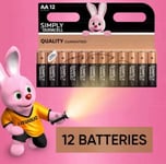 12 x Duracell AA Simply Batteries Long Lasting Power Alkaline Battery Double A