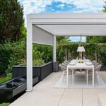 3 X 3 M Med Fällbart Tak Pergola Aluminium Vit