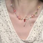 Colorful Clavicle Chain Resin Choker Necklaces Bow Necklace  Valentines Gift