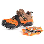 Ice Grips For Shoes 18 Teeth Ice Gripper Spike For Shoes Anti-Slip Anti-Skid Non-slip Shoe Covers Snow Ice Crampons Cleats Grips Climbing Shoe Boots Ice Snow Grips ( Shoe Size : Orange size 44 47 )