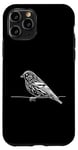 Coque pour iPhone 11 Pro Line Art Oiseau et Ornithologue Pin Siskin