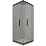 Cabine parois douche coulissante 70x70 Noir Matt Kolors