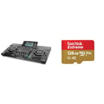 Denon DJ SC LIVE 4 - Standalone DJ Controller, 4-Channel Mixer, Amazon Music Unlimited Streaming & Virtual DJ Compatible & SanDisk 128GB Extreme microSDXC card + SD adapter + RescuePRO Deluxe