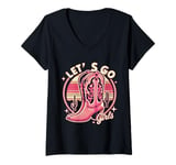 Womens Let's Go Girls Western Cowgirl Tees, Cool Bachelorette Party V-Neck T-Shirt