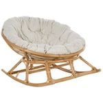 Fauteuil à bascule ORVIETO Rotin Beige clair