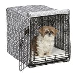 MidWest Homes for Pets Dog Crate Cover with Teflon Fabric Protector, Privacy Dog Crate Cover Fits MidWest and New World 60.96 cm Long (24-Inch) Dog Crates, Machine Wash & Dry, CVR24T-GY