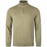 Sweat-shirt Lacoste  Quarter Zip Knit Sweater Khaki Green