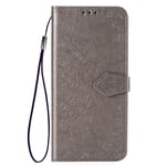 TANYO Case Suitable for Motorola Moto G9 Plus, Stylish Leather Full-Cover Phone Case, 3 Card Slot, Magnetic Closure and Flip Stand Wallet Case. Gray