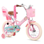 STITCH Daisy 14 Inch Kids Bike for 3-5 Years Girls. 14 Inch Wheels Girls Bike with doll seat & Bike Streamers & Stabilisers,Pink