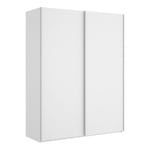 Armoire Nuptse, Cintre pour chambre à coucher, Armoire avec 2 portes coulissantes, 150x65h204 cm, Blanc