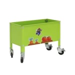 Jardinière Simon Rack Urban Kid mobile en métal verte 60l 700x300mm