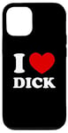 Coque pour iPhone 12/12 Pro J'aime Dick I Heart Dick Prénom drôle Dick