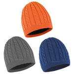 Cable Knitted Beanie Hat Plain Mens Womens Unisex Warm Winter Wooly Knit Cap