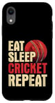 iPhone XR Eat Sleep Cricket Repeat | Cricketer Bat Ball Game Bowler Case