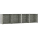 Maisonchic - Bibliothèque, Meuble tv, Etagère de rangement Gris béton 143x30x36 cm FR862099 Maison Chic