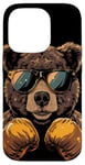 Coque pour iPhone 14 Pro Bear Loves Tenue de boxe sportive