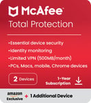 McAfee Total Protection 2024 | 2 Devices + 1 Bonus | Antivirus Internet Security Software | Unlimited VPN | PC/Mac/Android/iOS | 1 Year Subscription | Activation Code by email