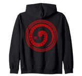 Zen Taiji Lucky Money Red Pocket Snake NYE Pj - ART ON BACK Zip Hoodie