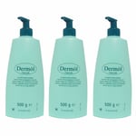 3 x 500g - Dermol Emollient Cream - Dry Itchy Skin Eczema and Dermatitis